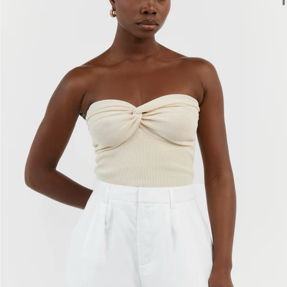 DISSH Anika Twisted Cream Knit Top